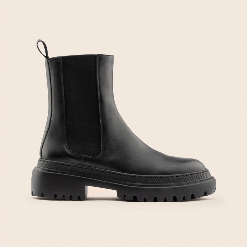 Maguire Corticella Genuine Leather Black Chelsea Lugged Moto Boots Size 8.5/9